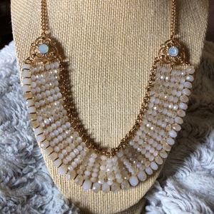 Dramatic Opal Crystals Statement Bib Necklace